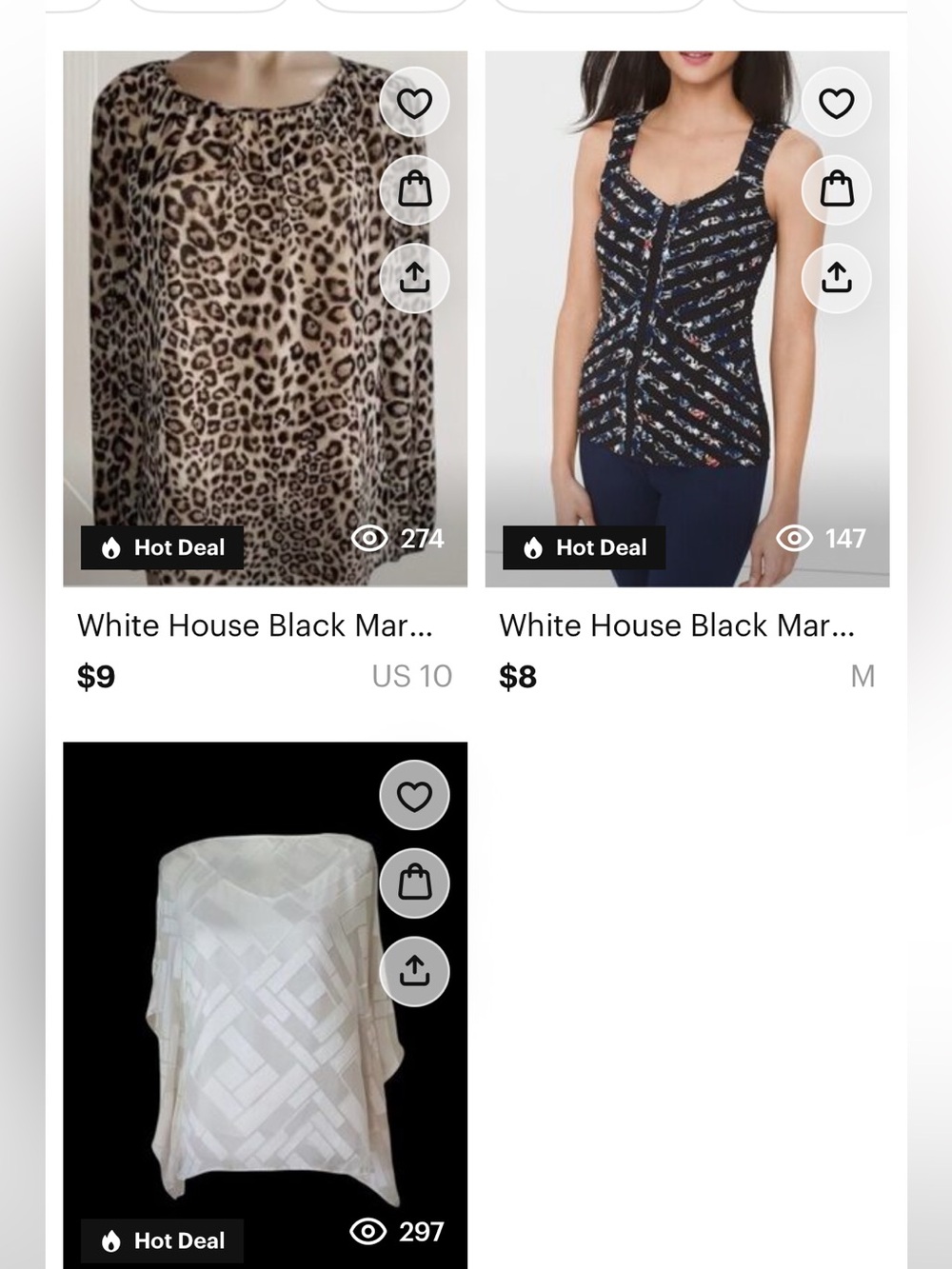 3 White House Black Market Blouses size 10 M only $13 for all 3!